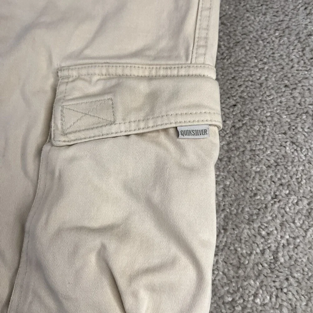 VINTAGE Quiksilver Pants Mens‎ 36 (Fits 35x32) Khaki Cargo Baggy Skater Y2K
